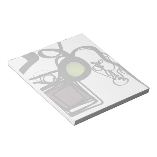 Grüße von Philydion: Abstrakt Schwarz & Weiß Notizblock (angewinkelt)