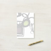 Grüße von Philydion: Abstrakt Schwarz & Weiß Post-it Klebezettel (Auf Schreibtisch)