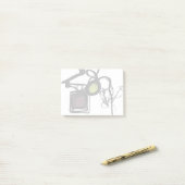 Grüße von Philydion: Abstrakt Schwarz & Weiß Post-it Klebezettel (Auf Schreibtisch)