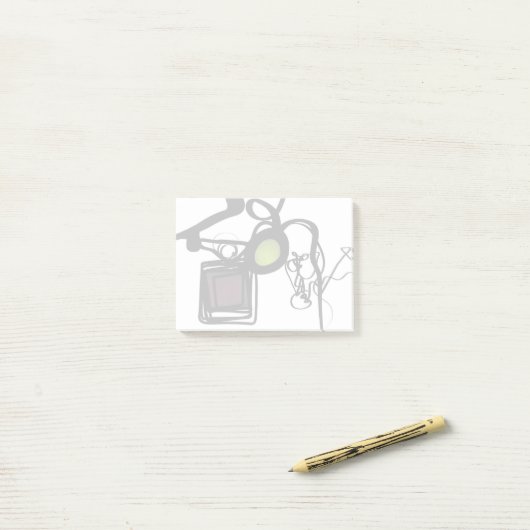 Grüße von Philydion: Abstrakt Schwarz & Weiß Post-it Klebezettel (Auf Schreibtisch)