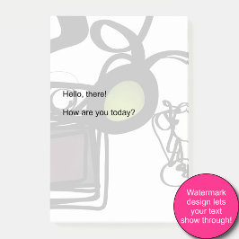 Grüße von Philydion: Abstrakt Schwarz & Weiß Post-it Klebezettel