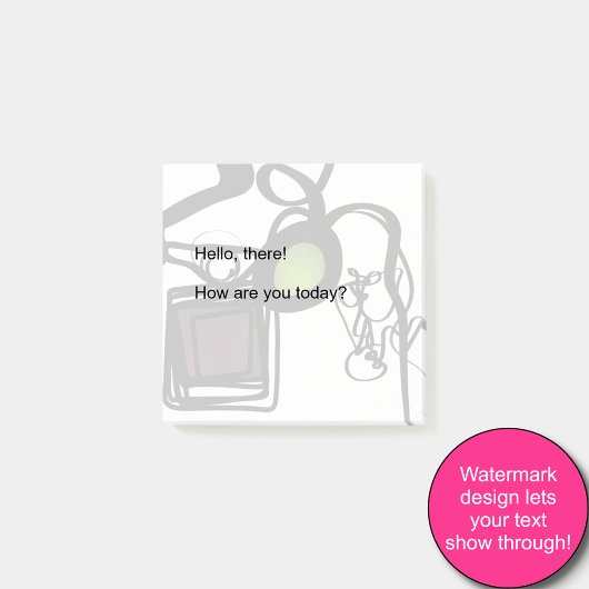 Grüße von Philydion: Abstrakt Schwarz & Weiß Post-it Klebezettel