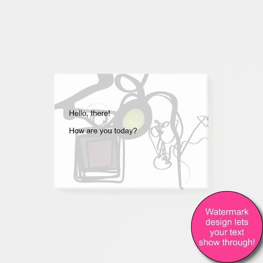 Grüße von Philydion: Abstrakt Schwarz & Weiß Post-it Klebezettel