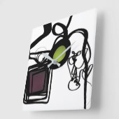 Grüße von Philydion: Abstrakt Schwarz & Weiß Quadratische Wanduhr (Winkel)