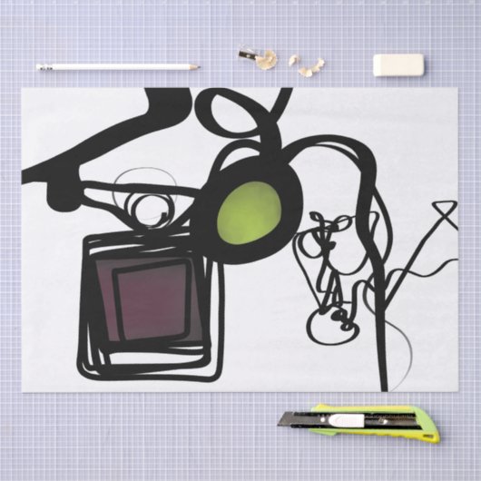 Grüße von Philydion: Abstrakt Schwarz & Weiß Seidenpapier (Handwerk)