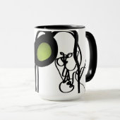 Grüße von Philydion: Abstrakt Schwarz & Weiß Tasse (VorderseiteRechts)