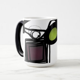 Grüße von Philydion: Abstrakt Schwarz & Weiß Verwandlungstasse