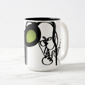 Grüße von Philydion: Abstrakt Schwarz & Weiß Zweifarbige Tasse (VorderseiteRechts)