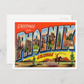 Grüße von Phoenix, Arizona Vintage Travel Postkarte (Vorne/Hinten)