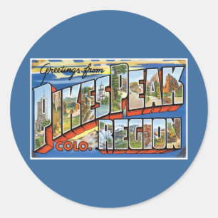 Grüße von Pikes Peak, CO! Runder Aufkleber