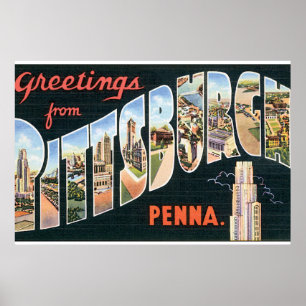 Grüße von Pittsburgh_Vintage Travel Poster