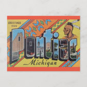 Grüße von Pontiac Michigan Postcard Postkarte (Vorderseite)