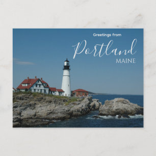 Grüße von Portland Maine Postkarte Leuchtturm