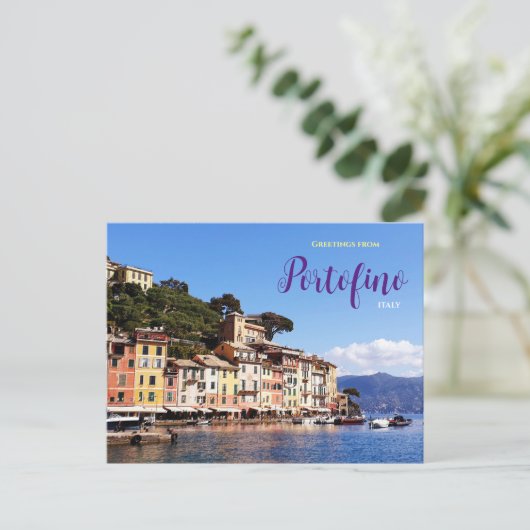 Grüße von Portofino Italien Postkarte (Stehend Vorderseite)