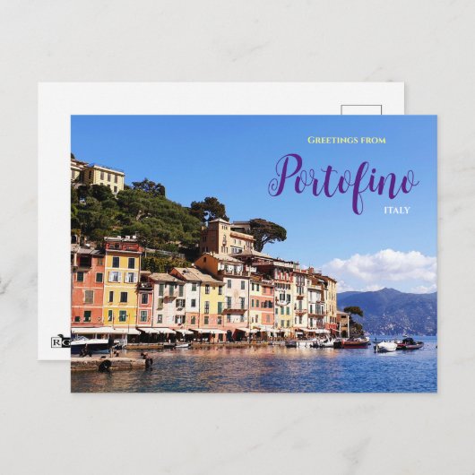 Grüße von Portofino Italien Postkarte (Vorne/Hinten)