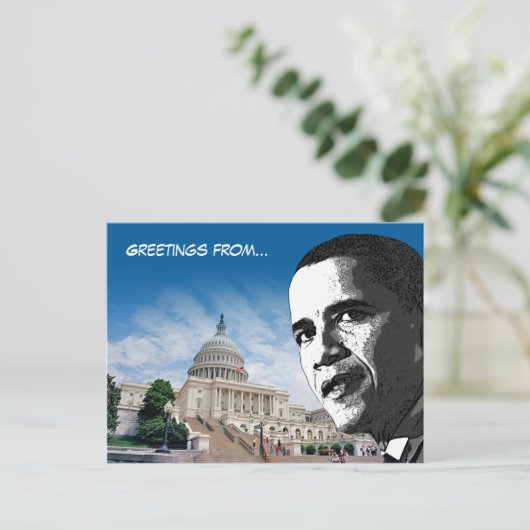 Grüße von... - Postkarte - Vorlage (Stehend Vorderseite)