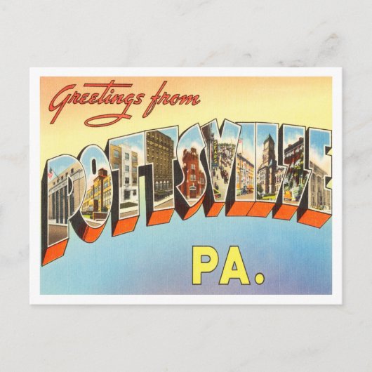 Grüße von Pottsville, Pennsylvania Travel Postkarte (Vorderseite)