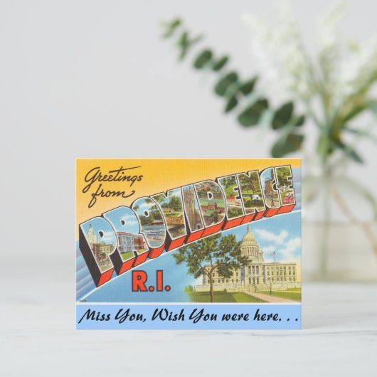 Grüße von Providence Postkarte (Stehend Vorderseite)