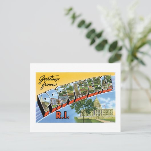 Grüße von Providence, Rhode Island! Postkarte (Stehend Vorderseite)