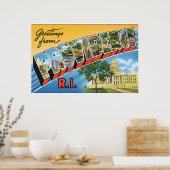 Grüße von Providence RI_Vintage Travel Poster (Küche)