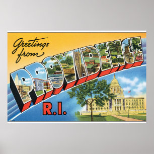 Grüße von Providence RI_Vintage Travel Poster