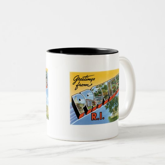Grüße von Providence, RI Zweifarbige Tasse (VorderseiteRechts)