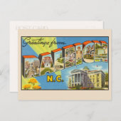 Grüße von Raleigh North Carolina Grosser Brief Postkarte (Vorne/Hinten)