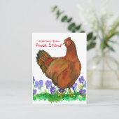 Grüße von Red Hen Violets von Rhode Island Postkarte (Stehend Vorderseite)