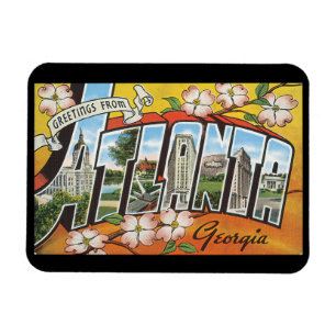 Grüße von Reise Atlantas Georgia_Vintage Magnet