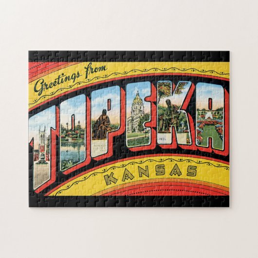 Grüße von Reise Topeka Kansas_Vintage Puzzle (Horizontal)