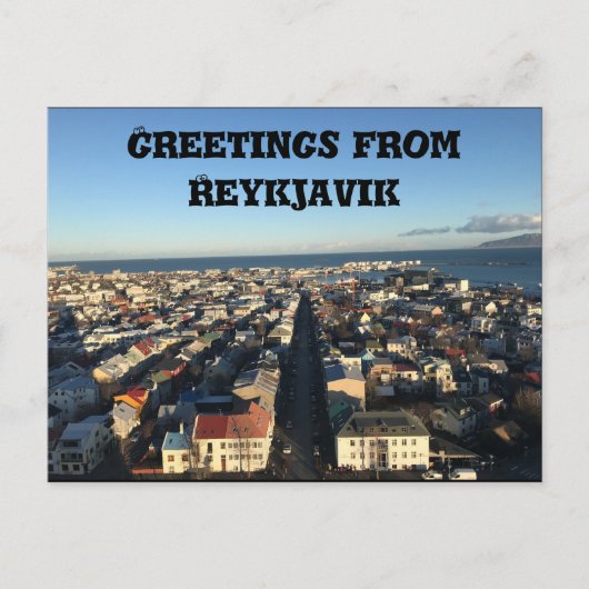 Grüße von Reykjavik Postkarte (Vorderseite)