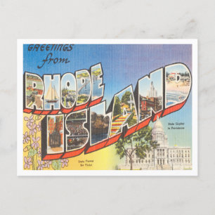 Grüße von Rhode Island Vintage Travel Postkarte