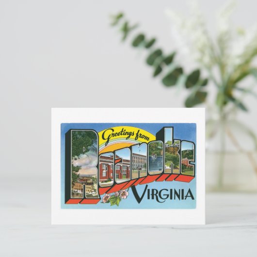 Grüße von Roanoke, Virginia Postkarte (Stehend Vorderseite)