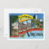 Grüße von Roanoke Virginia, US-Stadt Postkarte (Vorne/Hinten)