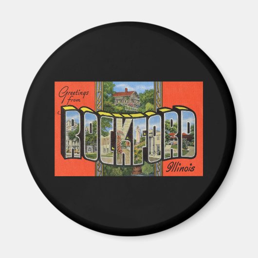 Grüße von Rockford Illinois Magnet (Vorne)