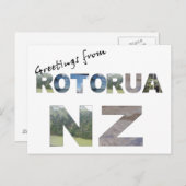 Grüße von Rotorua NZ Postkarte (Vorne/Hinten)