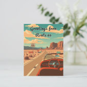 Grüße von Route 66 Personalisiert Road Trip Postkarte (Stehend Vorderseite)