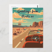 Grüße von Route 66 Personalisiert Road Trip Postkarte (Vorne/Hinten)
