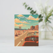 Grüße von Route 66 Personalisiert Road Trip Postkarte (Stehend Vorderseite)
