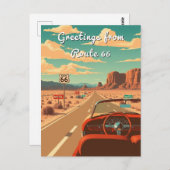 Grüße von Route 66 Personalisiert Road Trip Postkarte (Vorne/Hinten)