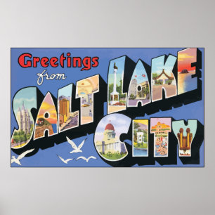 Grüße von Salt Lake City, Vintag Poster