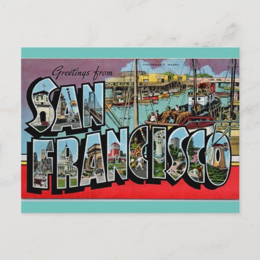 Grüße von San Francisco California Travel Postkarte (Vorderseite)