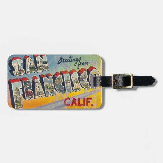 Grüße von San Francisco Gepäckanhänger (Vorderseite horizontal)