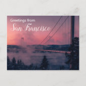 Grüße von San Francisco Post Card mit Bridge Postkarte (Vorderseite)