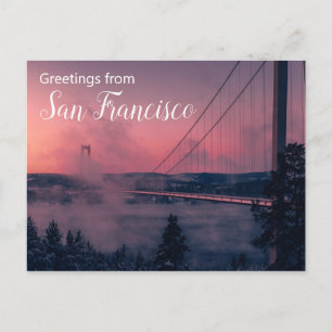 Grüße von San Francisco Post Card mit Bridge Postkarte