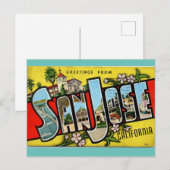 Grüße von San Jose California Travel Postkarte (Vorne/Hinten)