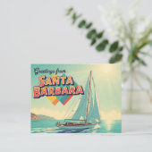 Grüße von Santa Barbara California Postkarte (Stehend Vorderseite)