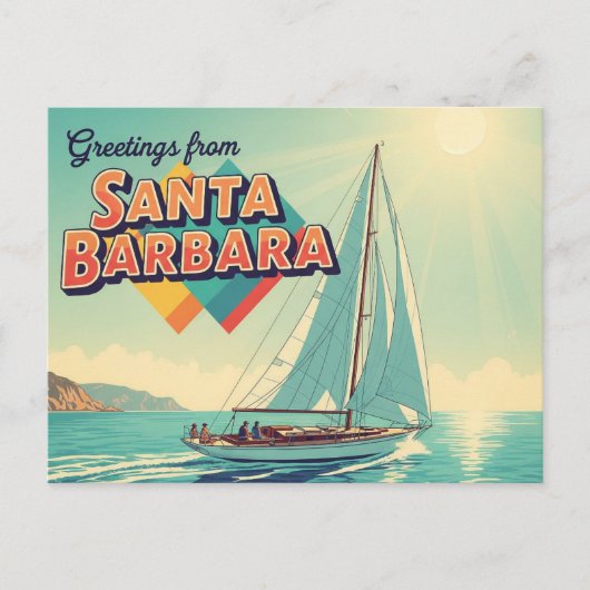 Grüße von Santa Barbara California Postkarte (Vorderseite)