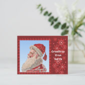 Grüße von Santa Feiertagspostkarte (Stehend Vorderseite)