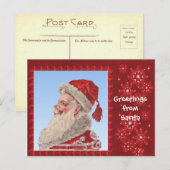 Grüße von Santa Feiertagspostkarte (Vorne/Hinten)